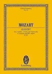 Mozart Quintet for 2 Violins E Flat Major Eulenburg Music Book#a