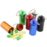 1Pcs Portable Mini Waterproof Aluminum Pill Box Medicine Storage Case Outdoor Al