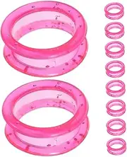 10pcs Hairdressing Scissors Ring Finger Protector Ring Barber Shear Inserts Hair Shear Rings Thumb Inserts Protector Pet Grooming Scissors Accessories Pink
