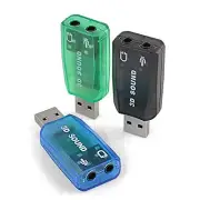 3 Pack USB Sound Card Adapter 5.1 Channel 3D External USB to 3.5MM 1/8 Audio ...