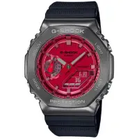 在飛比找momo購物網優惠-【CASIO 卡西歐】G-SHOCK 金屬時尚八角髮絲紋雙顯