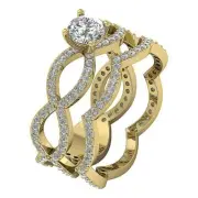 Split Shank Anniversary Bridal Ring SI1 G 1.40Ct Round Diamond White Gold 7.40MM