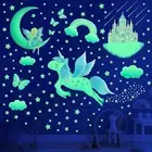 Glow in the Dark Stars for Ceiling,Unicorn Wall Decals Stickers for Girls Bedroo