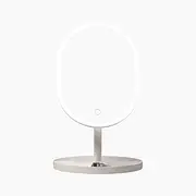 TALOMON LED Makeup Mirror with Touch Screen, Portable, Lighted Vanity Mirror for Home and Office,No Magnifying Glass Function(White Three-Coloured, Elliptical)