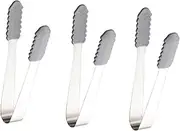 Luxshiny 3Pcs Stainless Steel Serving Tongs Sugar Cube Tongs for Ice Cubes Appetizers Desserts for Cocktails Whiskey Iced and More