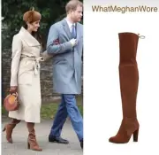 Stuart Weitzman Hiline Nutmeg Over Knee Suede Boots Meghan Markle DISCONTINUED