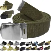 Military Web Belt Cotton Canvas Adjustable Camo Army Tactical Skater Webbed Belt