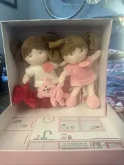 Jolijou Paris Twins Rose & Blanche Plush Dolls, New