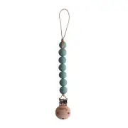Silicone Pacifier Clip - Halo - Cadet Blue