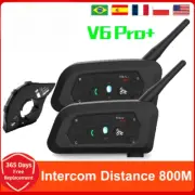V6 PRO+/PLUS Motorcycle Helmet Bluetooth Walkie Talkie 6 Rider Distance 800 M