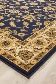 Rug Culture Classic Rug Blue with Ivory Border 400x300cm, Rugs, Home Decor &