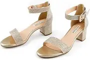 [JOY IN LOVE] Women's Chunky Low Heels Ankle Strap Open Toe Block Heel Sandals