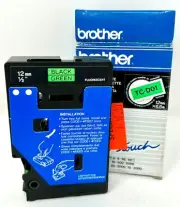 Brother TC-D01 12mm Black on Fluorescent Green - Label Tape for P-Touch