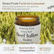 Beef Tallow Balm - 2 oz - Organic Grass Fed and Finished Tallow- Made in USA - M