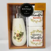 Avanti Harvest Grateful Thankful Blessed 3-Pc. Lotion Pump Fingertip Towels Set