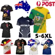 Australian Flag T-Shirt Australia Day Aussie Souvenir Men Outdoor Tee Tops Adult