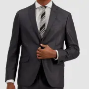 $270 Kenneth Cole Reaction Men's Gray Slim-Fit Blazer Coat Suit Jacket Size 44R
