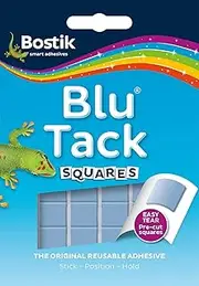 Bostik Blu Tack Squares, Multipurpose Reusable Adhesive, Clean, Safe & Easy to Use, Non-Toxic, 45g