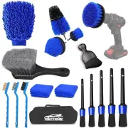 Car Detailing Kit, 18Pcs Car Detailing Brush Set, Car Cleaning Kit, Drill Brush