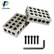 1-2-3 Blocks 0.0001" Precision Ground 23 Holes Set MATCHED Machinist Set Of 2