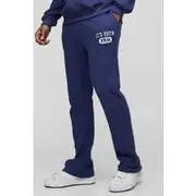 Mens Blue Relaxed Waffle Jogger