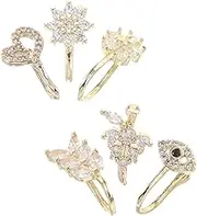 GLSTOY 6pcs Non Piercing Nose Studs Flat Back Nose Clips for Women Men Boho on Ring