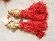 8" Red Hanging Tassel w/Resin Top -Trim Fringe ~Curtain Accessories ~Set of 2