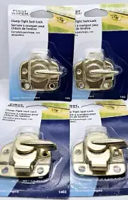 LOT OF 4 Clamp-Tight Sash Locks for Double Hung Windows POLISHED BRASS