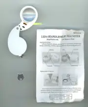 40X Magnifying Jeweler's Loup 1" Magnifier with bright LED Light 2 1/4" x1" B6C9