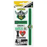 Canberra Raiders NRL Temporary TATTOO Sheet