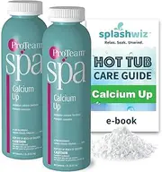 ProTeam Spa Calcium Up, Calcium Hardness Increaser Hot Tub Calcium Increaser for hot tub Calcium Booster for spa hot tub with SplashWiz Hot Tub Chemicals Care Guide e-Book (1 lb) (2pack)