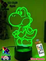YOSHI DINOSOUR MARIO KART 3D LED Night Light Colour Changing Lamp Battery USB