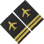 [Healeved] 1 Pair Soft Shoulder Boards Aviation Epaulets Pilot Uniform Epaulettes for Cosplay Elegant