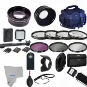 PROFESSIONAL LED / LENS / ACCESSORY KIT FOR CANON EOS REBEL T5 T6 T7 T3 T5I 70D