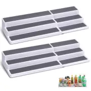 CiWiVOKi 3 Tier Expandable Spice Rack Organizer, White/Grey Plastic Spice Rac...