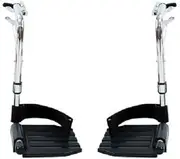 Wheelchair Swingaway Legrest Aluminum Footplates & Heel Loops (Pair) (Chrome) Heavy Duty