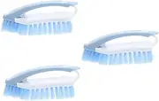 iplusmile 3pcs Multifunctional Laundry Brush Ergonomic Handle Firm Bristles for Tough Cleaning Clothes and Shoe Cleaner for Stains Narrow Gaps Scandinavian Design