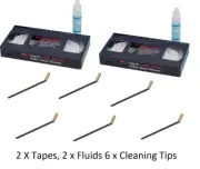 2 x VHS VCR Video Head Cleaner Tapes, 2 x Cleaning Fluid, 6 x Cleaning Tips