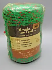 THE LARGO WEST~Vtg Green & Red Florida Cord Herculon Olefin Fiber Macrame Cord