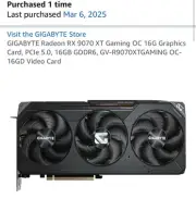 GIGABYTE Gaming Radeon RX 9070 XT 16GB GDDR6 PCI Express 5.0 x16 Graphics Card