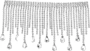 STOBOK 2pcs Rhinestone Tassel Fringe Trim Chain for Jewelry Clothing and Crafting Elegant Plated Chain for Weddings and Parties