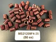 Helicoil 1/4-28 x .500 Helical Inserts Stainless 209F4-0500 / MS21209F4-20 (50)