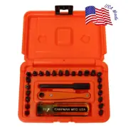 Chapman #7331 ORANGE SAE + Metric Allen Hex Screwdriver Bit Set MADE IN USA