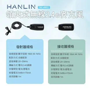 HANLIN N2.4MIC領夾式無線2.4G麥克風