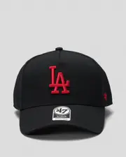 [Forty Seven] Forty Seven Men's Los Angeles Dodgers Replica '47 Mvp Dt Snapback Hat in Black/Red One Size Black/Red