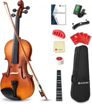 Elegant 4/4 Violin for Beginners - Complete Set with Hard Case and Rosin