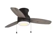 Home Decorators Collection Ashby Park 44" White LED Bronze Ceiling Fan w/Light