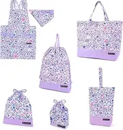 COLORFUL CANDY STYLE NT905200 Kindergarten Entrance School Entrance 6-Piece Set, Lesson Bag, Quilting (Gusseted), Shoe Case, Drawstring Gymnastics Clothes Bag, Lunch Bag, Cup Bag, Small Items, Back