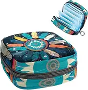 Period Bag,Sanitary Napkin Storage Bag,Colorful Peacock Feather,Tampon Holder for Purse