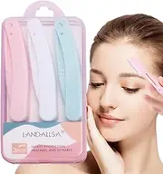 Eye Brow Trimmer, 3-Piece Suit Eyebrow Scraper, Folding Facial Hair Trimmer, 3-Color Eyebrow Razor with Mesh Safety, Eyebrow Hair Remover for Women Girls Borato